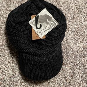 C.C billed pony tail winter hat